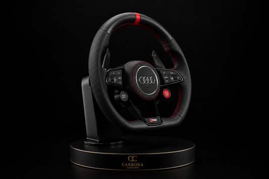 Audi R8 V10 Flat Bottom Performance Leather Steering Wheel – Red Stitching