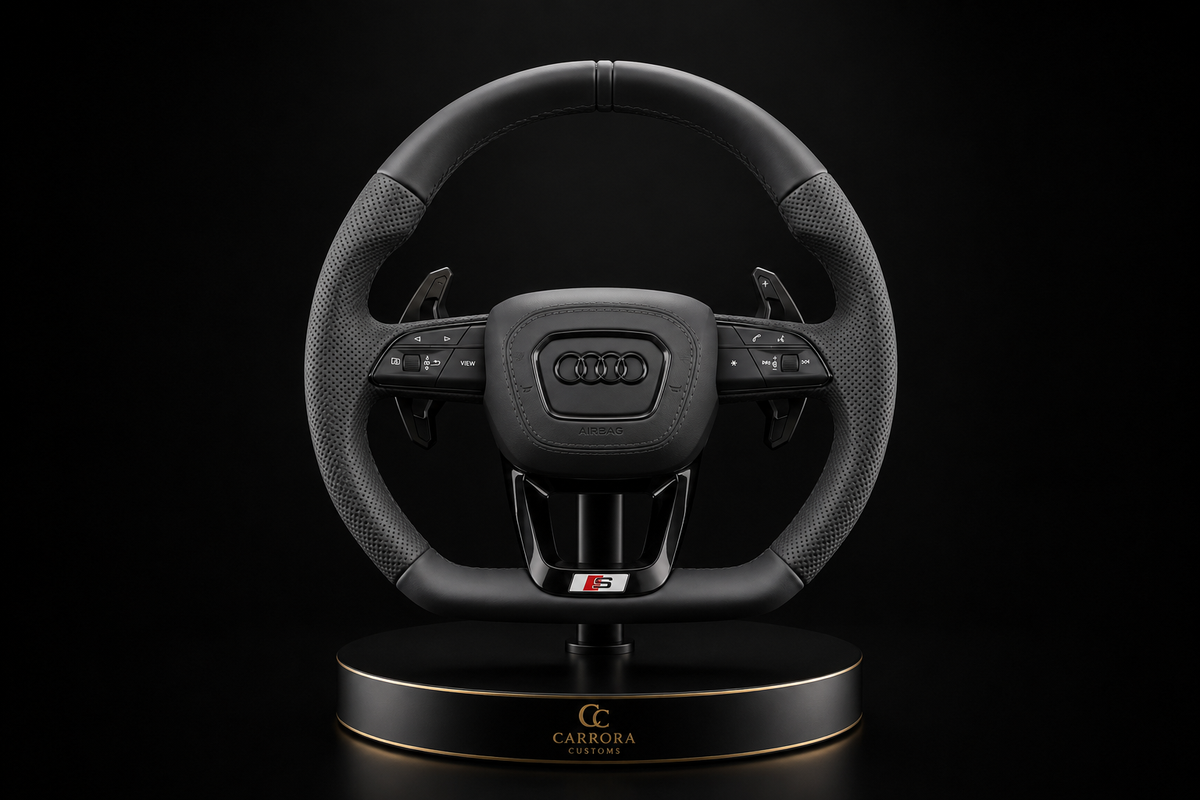 Audi S-Line Flat Bottom Leather Steering Wheel – Paddle Shift