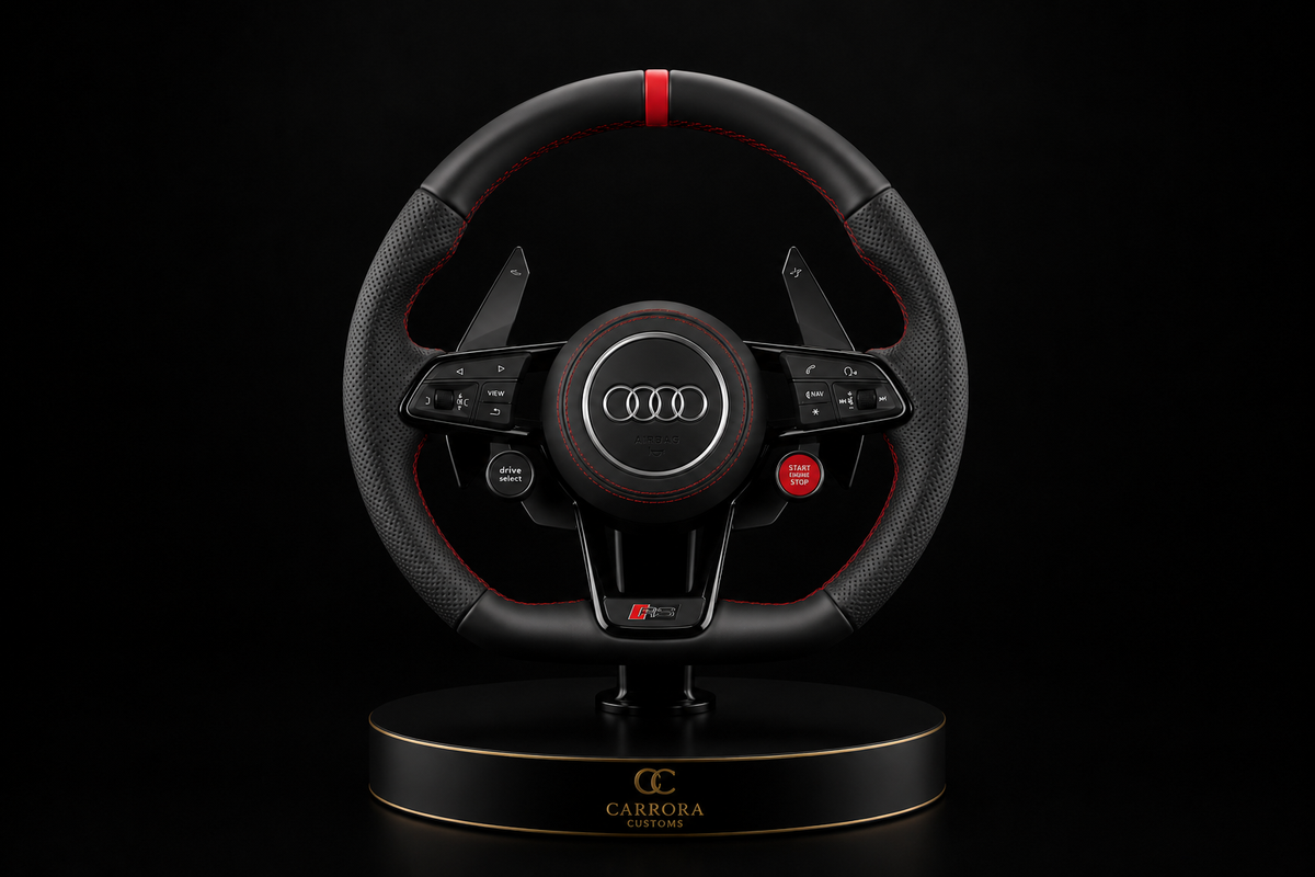 Audi R8 V10 Flat Bottom Performance Leather Steering Wheel – Red Stitching