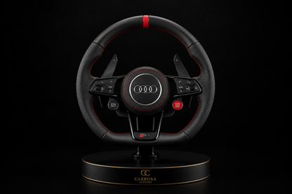 Audi R8 V10 Flat Bottom Performance Leather Steering Wheel – Red Stitching
