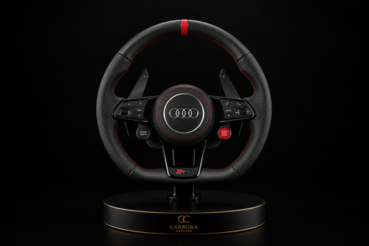Audi R8 V10 Flat Bottom Performance Leather Steering Wheel – Red Stitching