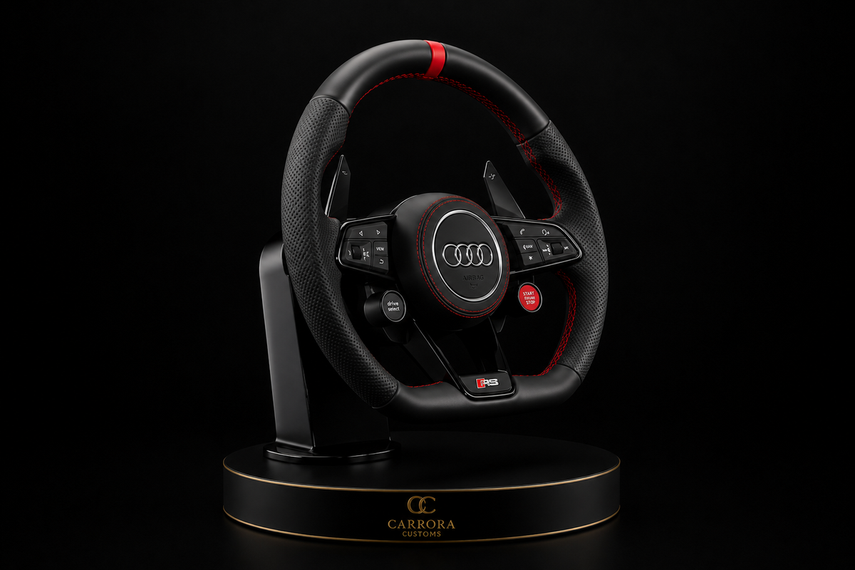 Audi R8 V10 Flat Bottom Performance Leather Steering Wheel – Red Stitching