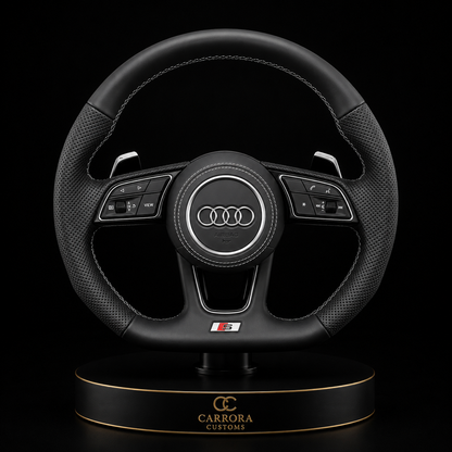 Audi S-Line Flat Bottom Leather Steering Wheel – Paddle Shift
