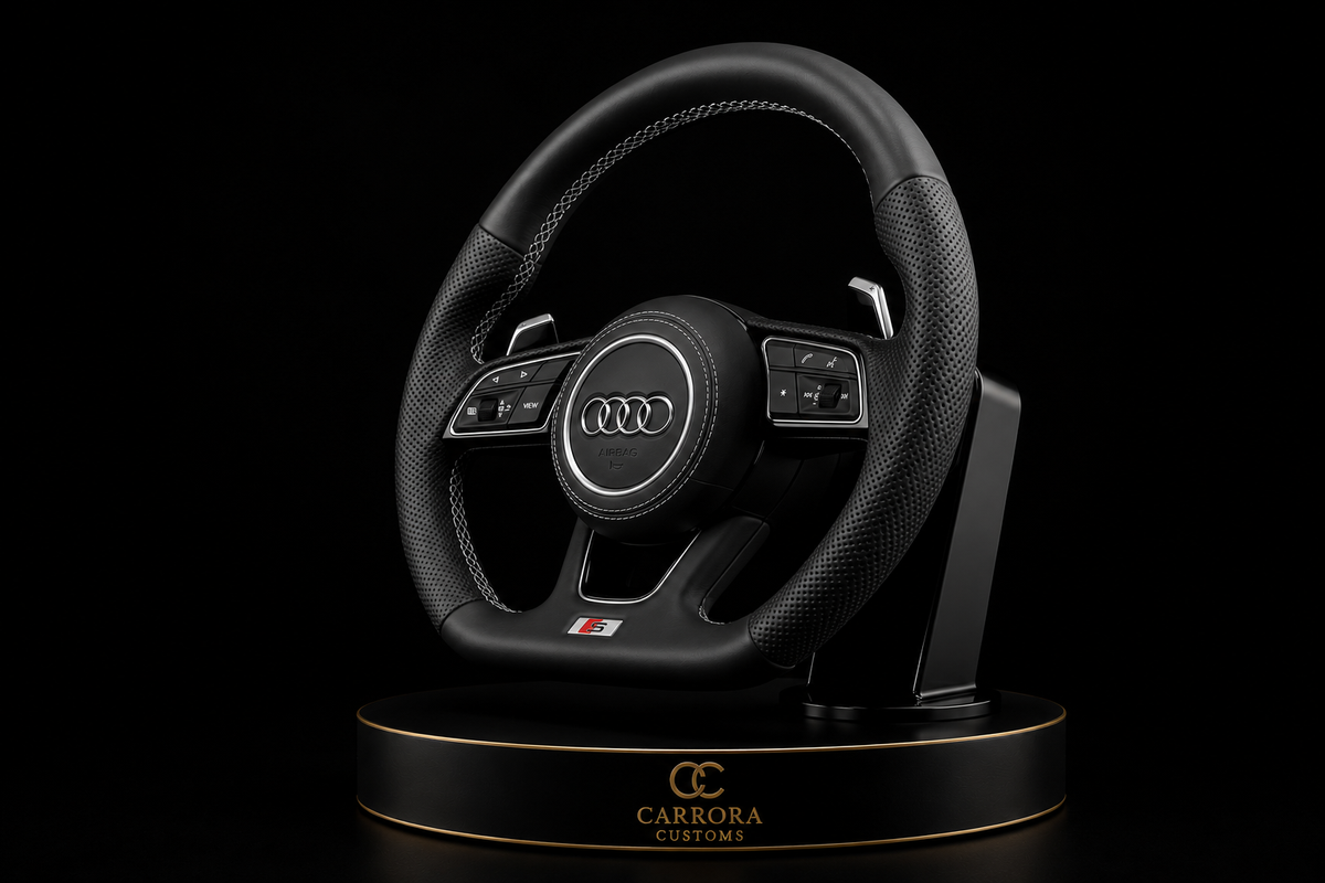 Audi S-Line Flat Bottom Leather Steering Wheel – Paddle Shift