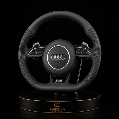 Audi S-Line Flat Bottom Leather Steering Wheel