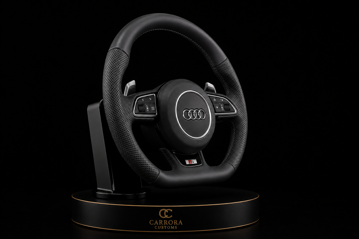 Audi S-Line Flat Bottom Leather Steering Wheel