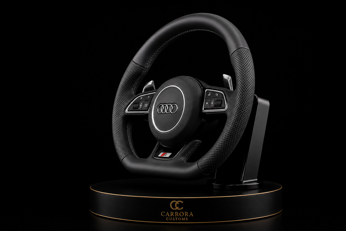 Audi S-Line Flat Bottom Leather Steering Wheel