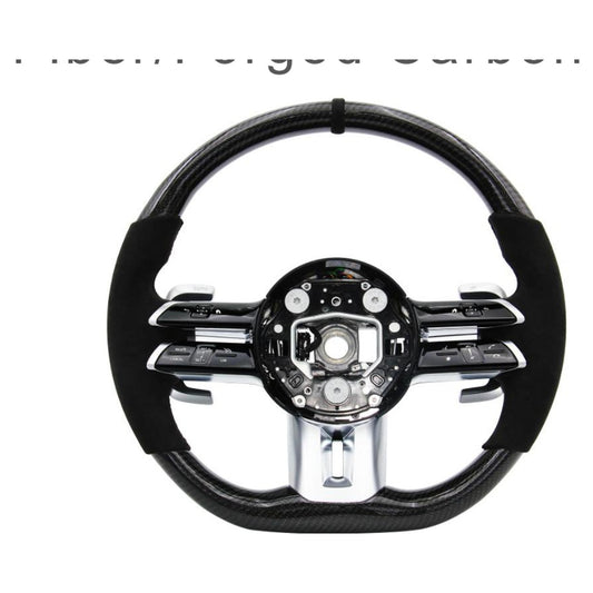 Mercedes-Benz Carbon Fiber Flat-Bottom Steering Wheel – Black Grips