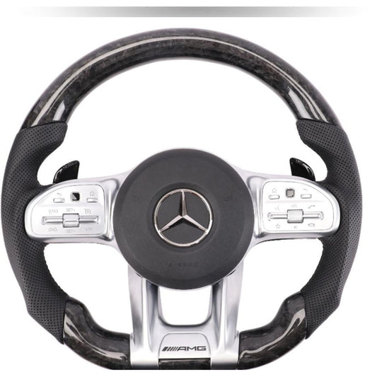 Mercedes-Benz Forged Carbon Flat-Bottom Steering Wheel – Perforated Grips