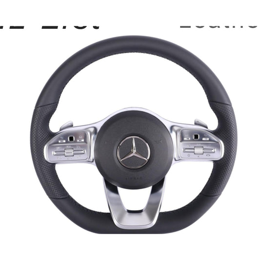 Mercedes-Benz Black Leather Flat-Bottom Steering Wheel – Perforated Grips
