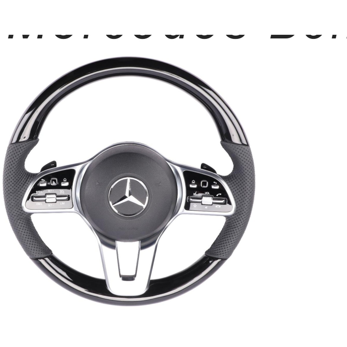 Mercedes-Benz Gloss Black Steering Wheel – Perforated Leather Grips