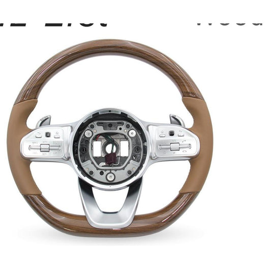 Mercedes-Benz Brown Wood & Tan Leather Steering Wheel